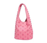 CORIOS Sac à Main en PU Cuir Femme Sacs Portés Épaule avec Garnitures de Rivets Fashion Sac sous-Bras Seau avec Petite Capacité Sacs Fourre-Tout Travail Fête Voyage Achats Hobo Cabas Rose