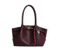 CORIOS Sac à Main en PU Cuir pour Femme Tote Sac Portés Épaule avec Pendentif Cœur Mode Sac Fourre Tout à Grande Capacité Sac Cabas Hobo pour Quotidien et aux Occasions Formelles Rouge vin