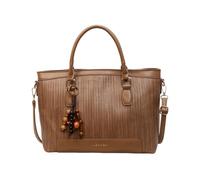 CORIOS Sac à Main en Tissu PU Cuir Tressé pour Femme Sacs Portés Épaule avec Grande Capacité Sac Bandoulière avec Pendentif Exquis en Perles de Bois Élégant Sac de Bureau Fourre-Tout Kaki