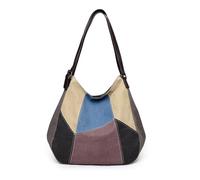 CORIOS Sac à Main en Toile pour Femme Éclisse Multicolore Sacs Portés Épaule Capacité Moyenne Sac Fourre Tout Rétro Sac Cabas Occasionnel Multifonctionnel Sac Hobo pour Fête Achat Travail Violet