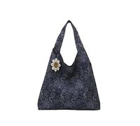 CORIOS Sac à Main Ethnique Style pour Femme Bohème Sacs Portés Épaule Grande Capacité Sac de Plage Sacs Fourre Cabas en Polyester Rétro Sac Hobo Tote pour Vacances Plage Travail Bleu