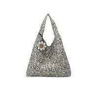 CORIOS Sac à Main Ethnique Style pour Femme Bohème Sacs Portés Épaule Grande Capacité Sac de Plage Sacs Fourre Cabas en Polyester Rétro Sac Hobo Tote pour Vacances Plage Travail Blanc
