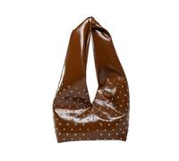 CORIOS Sac à Main Femme Sacs Portés Épaule en PU Cuir Sac sous Le Bras avec Design Clous Stylish Sacs Fourre-Tout Cabas Hobo avec Capacité Moyenne pour Travail Fête Voyage Achats Marron