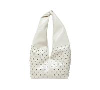 CORIOS Sac à Main Femme Sacs Portés Épaule en PU Cuir Sac sous Le Bras avec Design Clous Stylish Sacs Fourre-Tout Cabas Hobo avec Capacité Moyenne pour Travail Fête Voyage Achats Blanc