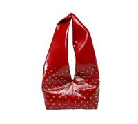 CORIOS Sac à Main Femme Sacs Portés Épaule en PU Cuir Sac sous Le Bras avec Design Clous Stylish Sacs Fourre-Tout Cabas Hobo avec Capacité Moyenne pour Travail Fête Voyage Achats Rouge