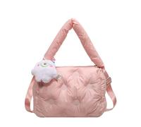 CORIOS Sac à Main Matelassé pour Femme Sacs Portés Épaule Rembourré Elégant Sac à Bandoulière Nylon Sac Messager Sac à Poignée Supérieure Rétro Sac Hobo Sacs Cabas Sac Fourre-Tout Sac Boston Rose