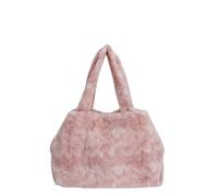 CORIOS Sac à Main Moelleux en Peluche pour Femme Grande Capacité Sacs Portés Épaule Élégant Sac Fourre Tout Souple Sac à Poignée Supérieure Mode Sac Hobo Cabas pour Shopping Travail Voyage Rose