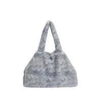 CORIOS Sac à Main Moelleux en Peluche pour Femme Grande Capacité Sacs Portés Épaule Élégant Sac Fourre Tout Souple Sac à Poignée Supérieure Mode Sac Hobo Cabas pour Shopping Travail Voyage Bleu