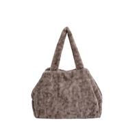 CORIOS Sac à Main Moelleux en Peluche pour Femme Grande Capacité Sacs Portés Épaule Élégant Sac Fourre Tout Souple Sac à Poignée Supérieure Mode Sac Hobo Cabas pour Shopping Travail Voyage Café