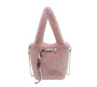 CORIOS Sac à Main Moelleux en Peluche pour Femme Petit Sacs Portés Épaule Rétro Sac Fourre Tout Sac à Bandoulière Léger Sac Messager Elégant Sac Hobo Sacs Cabas Doux Sac Seau Rose