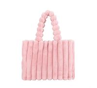 CORIOS Sac à Main Moelleux en Peluche pour Femme Souple Sac à Poignée Supérieure Grande Sacs Portés Épaule Mode Plissé Sac Hobo Cabas Élégant Sac Fourre Tout pour Voyage Shopping Travail Rose L