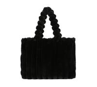CORIOS Sac à Main Moelleux en Peluche pour Femme Souple Sac à Poignée Supérieure Grande Sacs Portés Épaule Mode Plissé Sac Hobo Cabas Élégant Sac Fourre Tout pour Voyage Shopping Travail Noir L