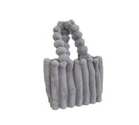 CORIOS Sac à Main Moelleux en Peluche pour Femme Souple Sac à Poignée Supérieure Grande Sacs Portés Épaule Mode Plissé Sac Hobo Cabas Élégant Sac Fourre Tout pour Voyage Shopping Travail Gris S