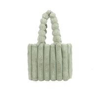 CORIOS Sac à Main Moelleux en Peluche pour Femme Souple Sac à Poignée Supérieure Grande Sacs Portés Épaule Mode Plissé Sac Hobo Cabas Élégant Sac Fourre Tout pour Voyage Shopping Travail Vert S