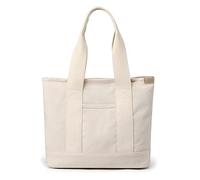 CORIOS Sac à Main pour Femme Occasionnel Sacs Portés Épaul Sac D'épaule en Toile Grande Capacité Sac Hobo Sac Fourre Multifonctionnel Sacs Cabas pour Achat Travail Voyage Fête Blanc