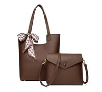 CORIOS Sac à Main pour Femme PU Cuir Sac Portés Épaule Étanche Sac Bandoulière Elégant Sac Hobo Sacs Cabas Rétro Sac Fourre Tout Léger Sac Messager Sac Seau 2pcs pour Travail Voyage Achats Café