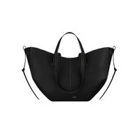 CORIOS Sac à Main pour Femme Sac Seau en Forme de Croissant de Style PU Cuir Sac Portés Épaule Grande Sacs Cabas Hobo Sac Fourre Tout 2pcs pour Travail Achats Voyage Noir avec Bande Blanche L