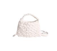 CORIOS Sac à Main Tote en Tissu Tricoté pour Femme Sacs Portés Épaule Tressés à la Main Bohème Sac de Plage D'été Petite Sac à Bandoulière Sac Fourre-Tout Cabas pour Voyage Date Vacances Blanc