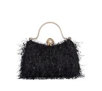 CORIOS Sac de Soirée à Gland pour Femme Perles Embrayage Sac en Strass à la Main Luxe Diamond Pochette Portefeuille Sacs à D'épaule de Mariée Élégant Sacs Fourre-Tout avec Chaîne Détachable Noir