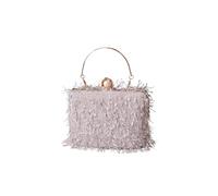 CORIOS Sac de Soirée à Gland pour Femme Sac en Strass à la Main Sacs à D'épaule de Mariée Perles Embrayage Luxe Diamond Pochette Portefeuille Élégant Sacs Fourre-Tout avec Chaîne Détachable Gris