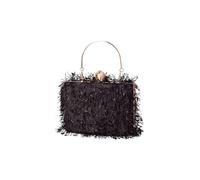 CORIOS Sac de Soirée à Gland pour Femme Sac en Strass à la Main Sacs à D'épaule de Mariée Perles Embrayage Luxe Diamond Pochette Portefeuille Élégant Sacs Fourre-Tout avec Chaîne Détachable Noir