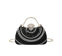 CORIOS Sac de Soirée à Perles pour Femme Sacs D'épaule de Mariée en Paillettes Sac en Strass à la Main Diamond Embrayage Luxe Pochette Portefeuille Élégant Sacs Fourre-Tout avec Chaîne Noir