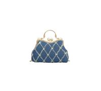 CORIOS Sac de Soirée en Denim pour Femme Embrayage en Strass Diamond Pochette Portefeuille Sacs à Main D'épaule de Mariée Élégant Sacs Fourre-Tout en Perle pour Mariage Cocktail Fête Bleu Foncé