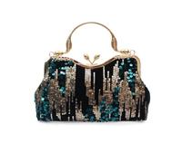 CORIOS Sac de Soirée en Paillettes Femme Sac en Strass à la Main Velours Embrayage Sacs D'épaule de Mariée Diamond Sac à Bandoulière Vintage Pochette Portefeuille Élégant Sacs Fourre-Tout Vert Foncé