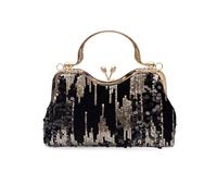 CORIOS Sac de Soirée en Paillettes pour Femme Sac en Strass à la Main Velours Embrayage Sacs D'épaule de Mariée Diamond Sac à Bandoulière Vintage Pochette Portefeuille Élégant Sacs Fourre-Tout Noir