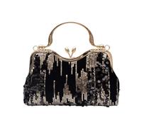 CORIOS Sac de Soirée en Paillettes pour Femme Velours Embrayage Sac en Strass à la Main Sacs D'épaule de Mariée Diamond Sac à Bandoulière Élégant Sacs Fourre-Tout Vintage Pochette Portefeuille Noir