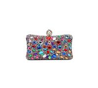 CORIOS Sac de Soirée en Strass Femme Diamond Embrayage Élégant Sacs Fourre-Tout Sacs à Main D'épaule de Mariée Ceremonie Mariage Fête Cocktail Pochette Portefeuille Argent-Multicouleur