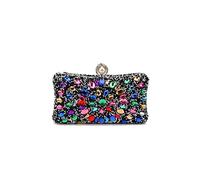 CORIOS Sac de Soirée en Strass Femme Diamond Embrayage Élégant Sacs Fourre-Tout Sacs à Main D'épaule de Mariée Ceremonie Mariage Fête Cocktail Pochette Portefeuille Noir-Multicouleur