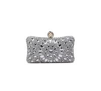 CORIOS Sac de Soirée en Strass Femme Diamond Embrayage Élégant Sacs Fourre-Tout Sacs à Main D'épaule de Mariée Ceremonie Mariage Fête Cocktail Pochette Portefeuille Argent