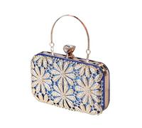 CORIOS Sac de Soirée en Strass Fleur pour Femme Diamond Embrayage Sacs à Main D'épaule de Mariée Élégant Pochette Portefeuille Sacs Fourre-Tout pour Mariage Cocktail Fête Ceremonie Bleu