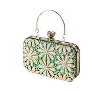 CORIOS Sac de Soirée en Strass Fleur pour Femme Diamond Embrayage Sacs à Main D'épaule de Mariée Élégant Pochette Portefeuille Sacs Fourre-Tout pour Mariage Cocktail Fête Ceremonie Vert