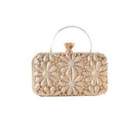 CORIOS Sac de Soirée en Strass Fleur pour Femme Diamond Embrayage Sacs à Main D'épaule de Mariée Élégant Pochette Portefeuille Sacs Fourre-Tout pour Mariage Cocktail Fête Ceremonie Or