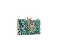 CORIOS Sac de Soirée en Strass pour Femme Diamond Embrayage Sacs à Main D'épaule de Mariée Élégant Sacs Fourre-Tout Rétro Pochette Portefeuille pour Fête Cocktail Mariage Ceremonie Vert