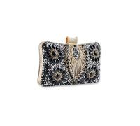 CORIOS Sac de Soirée en Strass pour Femme Diamond Embrayage Sacs à Main D'épaule de Mariée Élégant Sacs Fourre-Tout Rétro Pochette Portefeuille pour Fête Cocktail Mariage Ceremonie Noir