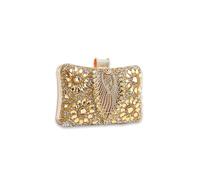 CORIOS Sac de Soirée en Strass pour Femme Diamond Embrayage Sacs à Main D'épaule de Mariée Élégant Sacs Fourre-Tout Rétro Pochette Portefeuille pour Fête Cocktail Mariage Ceremonie Or