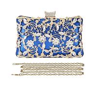 CORIOS Sac de Soirée en Strass pour Femme Pochette Mariage Sacs Fourre-Tout Sacs à Main D'épaule de Mariée Sac à Bandoulière Diamond Embrayage pour Fête Banquet Mariage Bleu