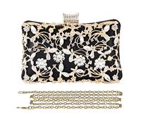 CORIOS Sac de Soirée en Strass pour Femme Pochette Mariage Sacs Fourre-Tout Sacs à Main D'épaule de Mariée Sac à Bandoulière Diamond Embrayage pour Fête Banquet Mariage Noir