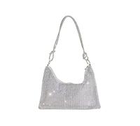 CORIOS Sac de Soirée Femme Diamond Embrayage Sac en Strass à la Main Sacs à Main D'épaule de Mariée Sac À Bandoulière Sacs Fourre-Tout Bling Pochettes pour Fête Mariage Banquet Argent