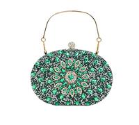 CORIOS Sac de Soirée Femme Diamond Embrayage Sac en Strass à la Main Sacs D'épaule de Mariée Élégant Pochette Portefeuille Sacs Fourre-Tout pour Ceremonie Mariage Fête Cocktail Vert
