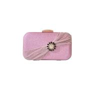 CORIOS Sac de Soirée Femme Paillettes Embrayage Sac en Strass à la Main Sacs D'épaule de Mariée Diamond Pochette Portefeuille Sacs Fourre-Tout de Chaîne pour Ceremonie Mariage Cocktail Fête Rose