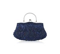 CORIOS Sac de Soirée Femme Perle Embrayage Paillettes Pochette de Mariage Vintage Sacs à Main D'épaule de Mariée Élégant Sacs Fourre-Tout pour Ceremonie Mariage Fête Cocktail Bleu