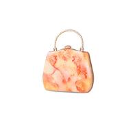 CORIOS Sac de Soiree Femme Pochette en Marbré Sacs à Main D'épaule de Mariée Sacs Fourre-Tout de Chaîne Élégant Sac à Bandoulière Embrayage pour Ceremonie Mariage Cocktail Fête Orange