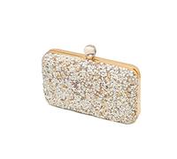 CORIOS Sac de Soirée Femme Pochettes et Clutches en Strass Sacs à Main D'épaule de Mariée Sacs Fourre-Tout de Chaîne Élégant Sac à Bandoulière pour Mariage Fete Voyage Bal Or
