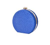 CORIOS Sac de Soirée Femme Rond Pochette Sac à Main Cuir PU Embrayage Sacs Fourre-Tout Sac de Mariage Sacs D'épaule de Mariée Sac Bandoulière pour Fête Banquet Mariage Bal Bleu