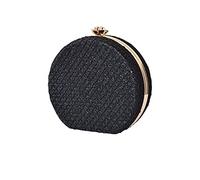 CORIOS Sac de Soirée Femme Rond Pochette Sac à Main Cuir PU Embrayage Sacs Fourre-Tout Sac de Mariage Sacs D'épaule de Mariée Sac Bandoulière pour Fête Banquet Mariage Bal Noir