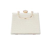 CORIOS Sac de Soirée Femme Sac en Strass à la Main Bourse de Ceremonie Diamond Embrayage Sacs Fourre-Tout Sacs à Main D'épaule de Mariée Pochette pour Ceremonie Mariage Fête Cocktail Beige